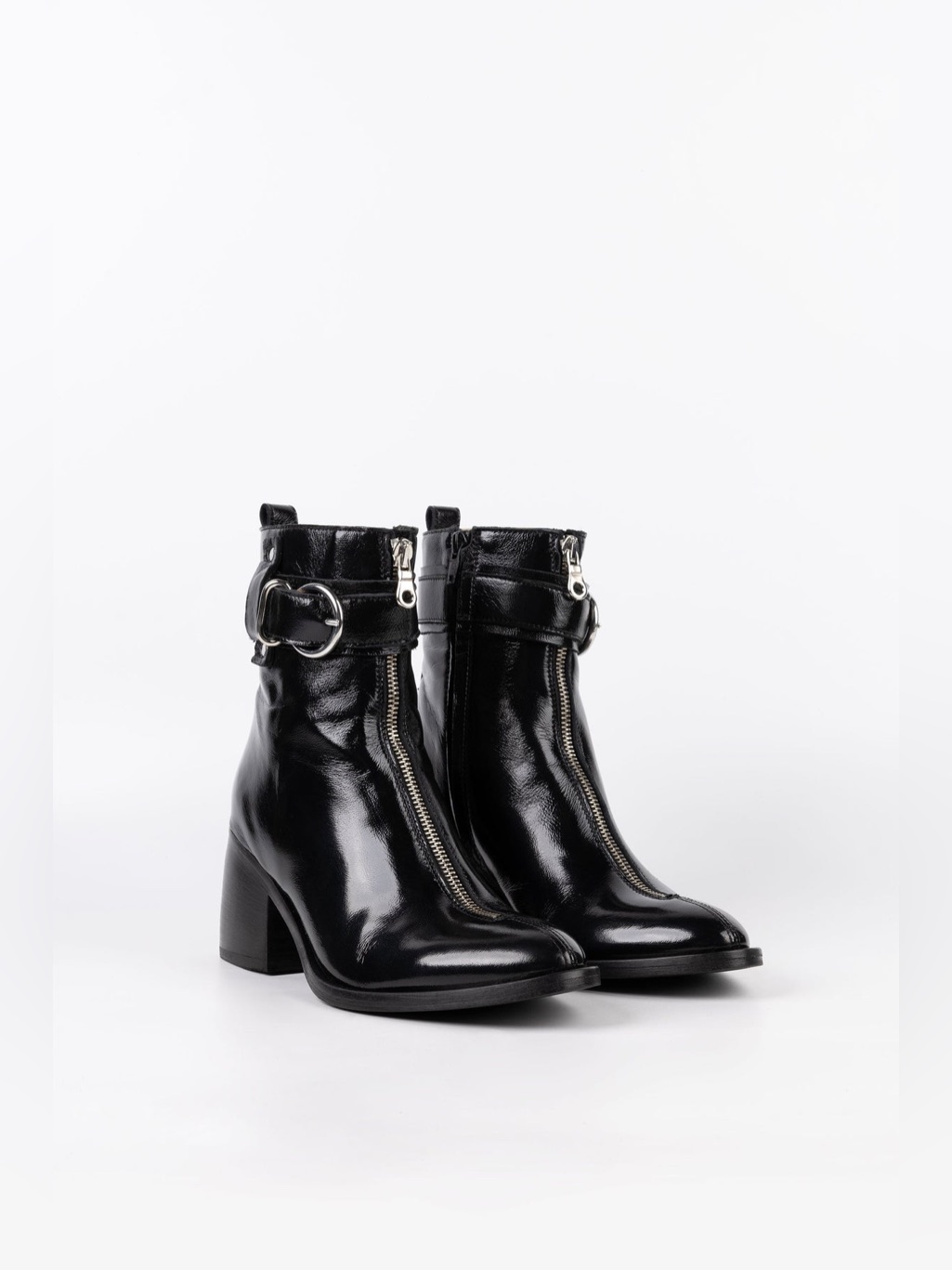 Mimm Naplak Paola Black Patent Leather Ankle Boots Eu 41 Us 11 — image 2 of 8